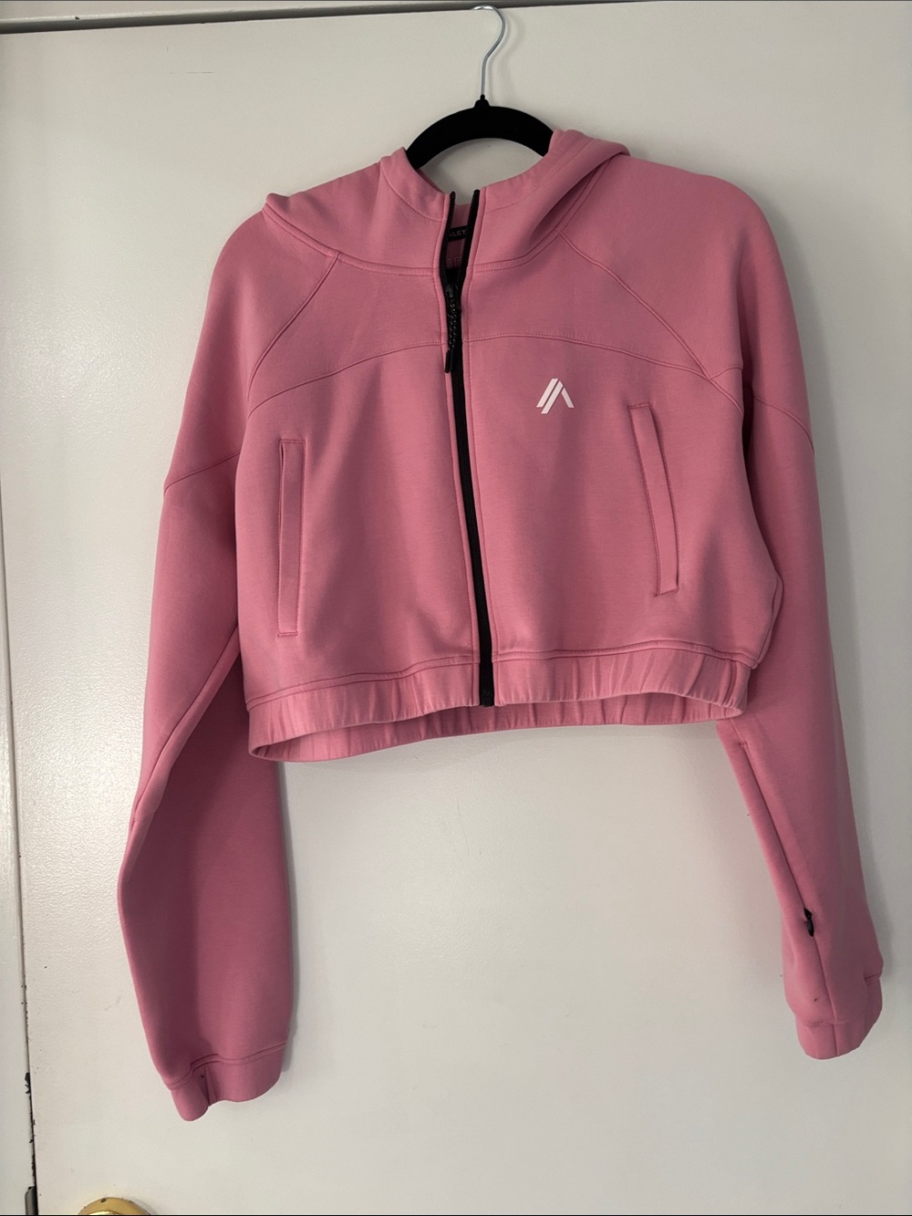 Alphalete Pink Cropped Zip-Up Hoodie Jacket
